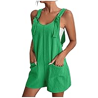 Jumpsuits for Women Summer Jumpsuits Short Pants Solid Color Fashion Casual One-Piece Pants