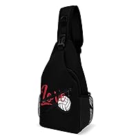 Volleyball Lover Crossbody Bag Over Shoulder Sling Backpack Casual Cross Chest Side Pouch