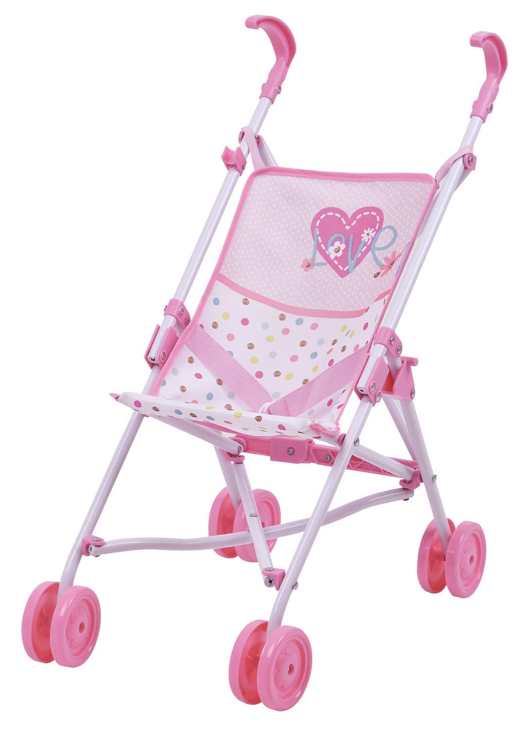 Hauck Love Heart Doll Umbrella Play Stroller, Carry Baby Doll or a Favorite -Stuffed Animal Friend, Toy Fits Dolls Up to 18 inches, Great Gift for Push Around Caring Play, Kids Ages 3 and Up