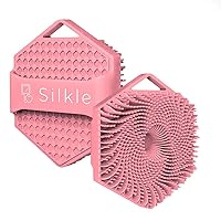 Silicone Body Scrubber - Exfoliating Bath Brush and Skin Cleanser - Shower Sponge for Gentle Body Scrub and Wash - Silicone Scrubbing Care Tool for a Refreshed and Renewed You - Pink