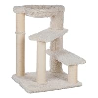 TRIXIE Baza Senior Cat Tree with Hammock and Steps | Scratching Posts | Cat Playground | Cream, Medium, (44544)