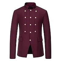 Halloween Mens Tuxedo Steampunk Vintage Tailcoat Jacket Gothic Swallowtail Suit Jacket Party Show Button Tux Coat