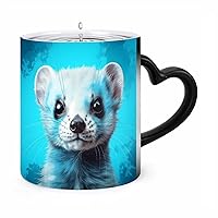 Cute Ferrets Ceramic Coffee Mug Heat Sensitive Color Changing Magic Mug Personalized Cup Funny Gift