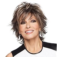 Raquel Welch Trend Setter Mid-Length Shag Wig by Hairuwear, Large Cap Size, R388G Gradient Smoked Walnut