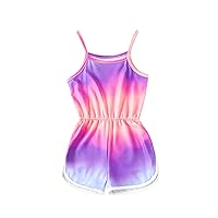 Milumia Toddler Girl's Ombre Print Contrast Binding Cami Romper Shorts Jumpsuits