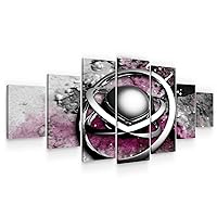 Startonight Large Canvas Wall Art Abstract - The Center of a Metal Atom - Huge Framed Modern Set of 7 Panels 40