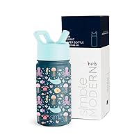 Simple Modern Kids Water Bottle with Straw Lid | Insulated Stainless Steel Reusable Tumbler for Toddlers, Girls | Summit Collection | 14oz, Under the Sea