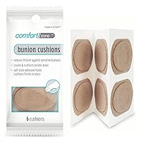 Comfort Zone Bunion Cushions, Reduces Friction Against Sensitive Bunions, 6 Cushions (1 Pack)