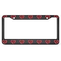 Red Heart Disease License Plate Frames Aluminum Car Tag Cover Custom Car License Plate Cover Car Accessories for Women Men