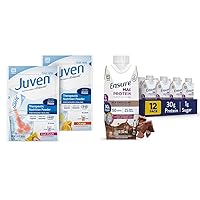 Juven Therapeutic Nutrition Drink Mix Powder for Wound Healing Support, Includes Collagen Protein & Ensure Max Protein Milk Chocolate Nutrition Shake, 30g Protein, 1g Sugar, 4g Comfort Fiber Blend