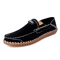 Men's Summer Soft Suede Penny Shoes Flat Comfortable Driving Shoes Classic Deck Anti Slip Boat Shoes
