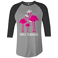 Threadrock Three Flamigos Unisex Raglan T-Shirt