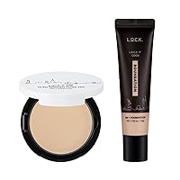 LOCK IT GOOD Boundation #4 + Lock N' Tap All Day Sebumless Powder Pact [01 Light Beige] - Cruelty Free flawless makeup