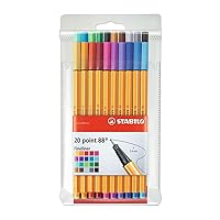 Fineliner point 88 - Wallet of 20 - Assorted Colors