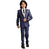 UMISS Boys' 2 Pieces Suit Shawl Lapel Slim Fit Jacket Pants Set