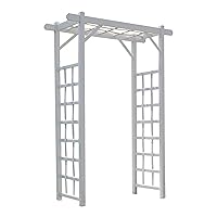 Dura-Trel Elmwood 22 by 57 by 85 Inch Heavy Duty Ultraviolet Stabilized PVC Vinyl Outdoor Garden Arbor with Ground Anchors, Elmwood
