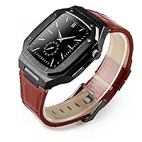 Leather Band Strap Bracelet Metal Watch Case Bezel For Apple Watch Series 7 se 6 5 4 3 iwatch Modfied Accessories 41MM 44mm 45mm