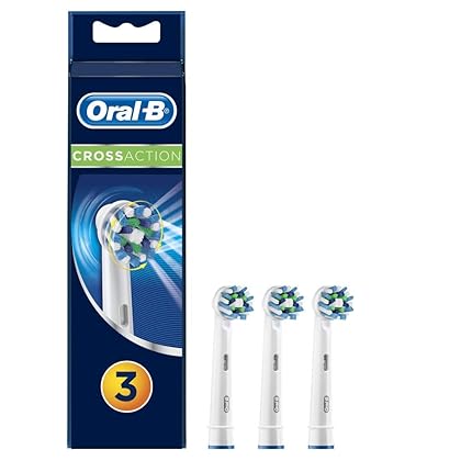 Oral-B Cross Action Electric Toothbrush Replacement Brush Heads Refill, 3 Count, White