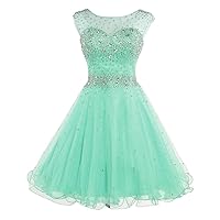 Women's Short Beading Prom Cocktail Party Homecoming Dress