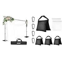 Emart Backdrop Stand 8.5x10ft with Heavy Duty Flat Base Adjustable Background Support System Kit with 4 Pack Heavy Duty Sandbag Photo Studio Weight Bag