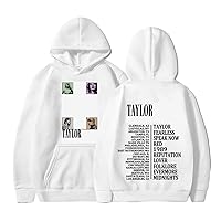 Suffolly Sweatshirts Women Taylor Hoodie,Music Concert Taylor Graphic Oversized Sweatshirt Long Sleeve for Taylor Fan Gift
