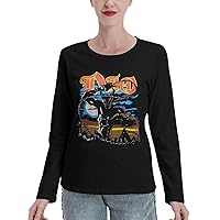 Ronnie James Dio T-Shirt Women Trendy Casual Fit Cotton Crew Neck Long Sleeve T Shirt Comfy Sports Yoga Shirt