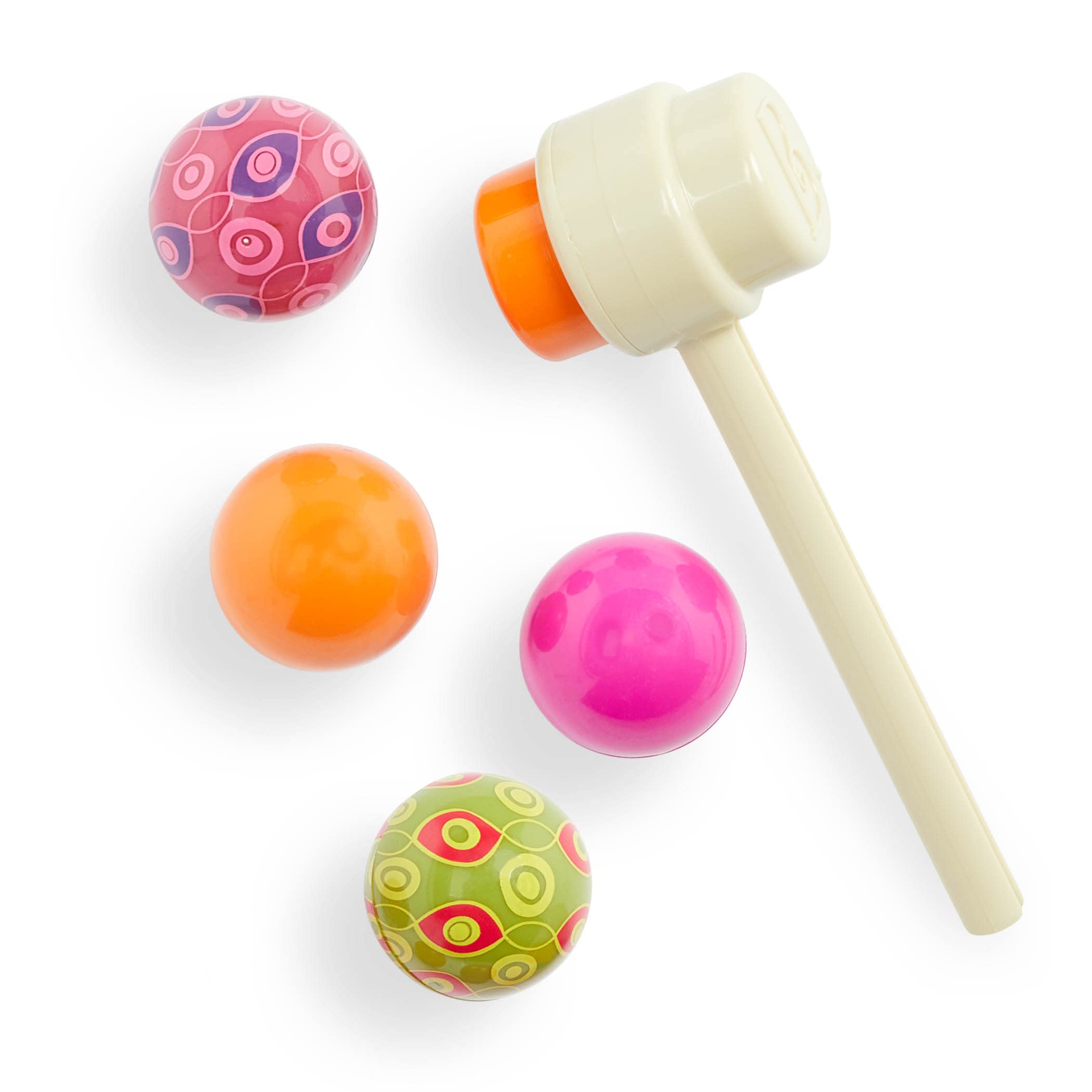 B. – Pounding Toy – Pound-A-Ball Toy – 4 Colorful Balls & Hammer – Developmental & Educational Toys For Toddlers – 1 Year + – Whack-a-Ball – Fuchsia