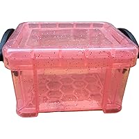 Storage Box, Small Plastic Box with Locking Lid Mini Organizer Container for Jewelry Beads Small Crafts Items Accessories Home Office