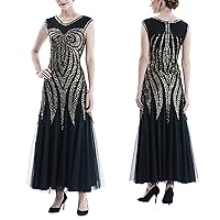 Church Dresses for Women 2024 Plus Size,Party Tassels Sequin Flapper 1920s Vintage Women's Gown Beaded Dress Ni