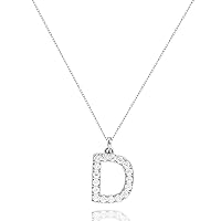 Tarsus Initial Cubic Zirconia Necklace Jewelry Gifts for Girlfriend Women Adjustable Chain 18