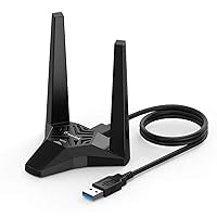 Wavlink AC1300 USB 3.0 WiFi Adapter, 1300Mbps Wireless Network Adapter for Desktop PC, Dual Band 5GHz+2.4GHz WLAN with High Gain 2X 3dBi Antennas for Windows XP/Vista/7/8/8.1/10/11 MacOS 10.11
