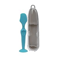 Dr. Talbot's Diaper Cream Brush for Babies - Diaper Rash Cream Applicator with Suction Base and Hygienic Case - Full Size - Aqua Blue