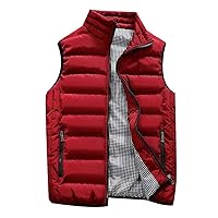 Men's Padded Cotton Blend Autumn Winter Warm Vest Coat Tops Jacket Casual Loose Sleeveless Solid Slim Warm Outwear