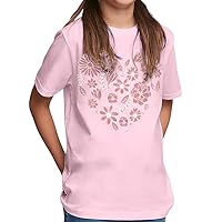 Floral Heart Kids' Classic Fit T-Shirt - Heart Print Present - Heart Inspired Apparel