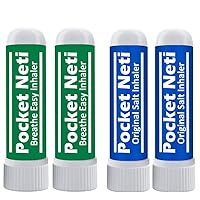 Basic Vigor Pocket Neti Breathe Easy and Plain Salt Inhaler 2-Pack Bundle