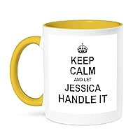 3dRose Keep Calm and Let Jessica Handle It Mug, 11 oz