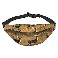 Cute Deers Adjustable Belt Hip Bum Bag Fashion Water Resistant Hiking Waist Bag for Traveling Casual Running Hiking Cycling