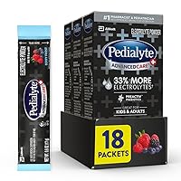 Pedialyte AdvancedCare Plus Electrolyte Powder, with 33% More Electrolytes and PreActiv Prebiotics, Berry Frost, Electrolyte Drink Powder Packets, 0.6 oz, 18 Count