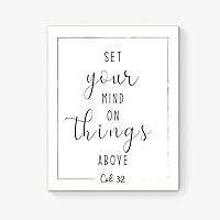 Heavenly Focus Typography Art Print - Colossians 3:2 Inspirational Quote (11x14)