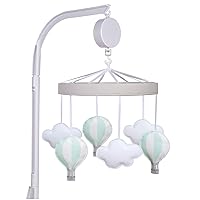 Hot Air Balloon Baby Crib Mobile with Music, Crib Mobile Arm Fits Standard Crib Rail