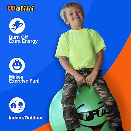 WALIKI Hopper Ball for Kids | Hippity Hop Ball | Jumping Hopping Ball | Therapy Ball | Green (Ages: 7-9 (20