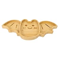 BESTOYARD Bamboo Serving Platter, Cartoon Bat Shaped Wooden Tray Snack Storage Tray Dried Fruit Salad Plate Charcuterie Boards for Snack Candy Halloween Table Decorations