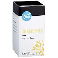 Amazon Brand - Happy Belly Chamomile Herbal Tea Bags, 20 Count (Previously Solimo)