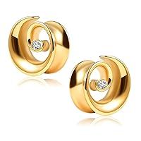 2PCS Spiral Saddle Ear Tunnels Plugs 316 Stainless Steel Ear Gauges Hypoallergenic Earrings Expander Stretcher Piercing Body Jewelry