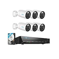 12MP PoE IP Camera Outdoor, Bullet Surveillance Cameras for Home Security, Smart Human/Vehicle/Pet Detection, 700lm Color Night Vision, 6XRLC-1212A Bundle1x8ch Reolink NVR(2TB HDD)