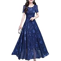 YiZYiF Women's Mother of The Bride Dress Plus Size Short Knee Length Floral Embroidered Cocktail Sheath Dress