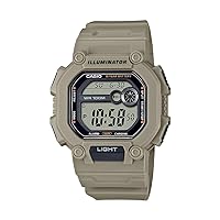 Casio LED Illuminator 10-Year Battery Extra Long Band Countdown Timer Daily Alarm Full-Auto Calendar Men's Digital Watch Model: W-737HX-5AV