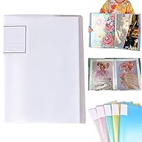 ZHENGJING A3 30 Pages Diamond Painting Storage Book, Artwork Report Sheet Letter Storage Clear Pocket Art Plastic Sleeve Cover Letter Album,White,1pack