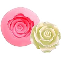 Rose Mold Silicone Jelly Soap 3D Fondant Molds for Cupcake Candy Chocolate Decoration Cupcake Molds for Baking (1.96*1.96*0.9 inch)