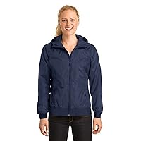 Sport-Tek Womens Embossed Hooded Wind Jacket (LST53) -True Navy/ -XXL